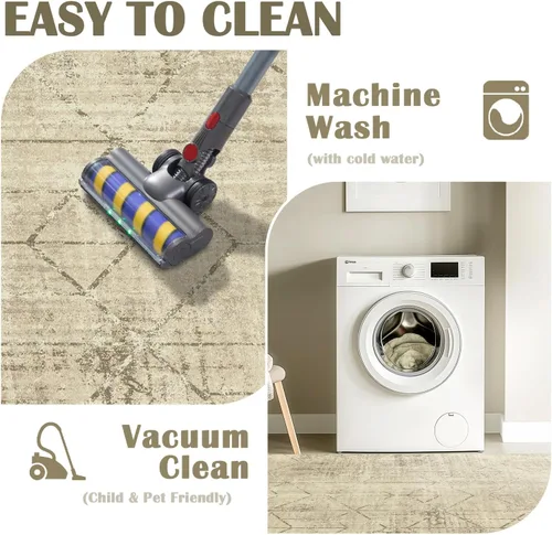 Vista 112 de jinchan Alfombra marroquí de pasillo 2x6 - Alfombra de pasillo lavable a máquina para cocina, alfombra moderna geométrica suave de pelo bajo