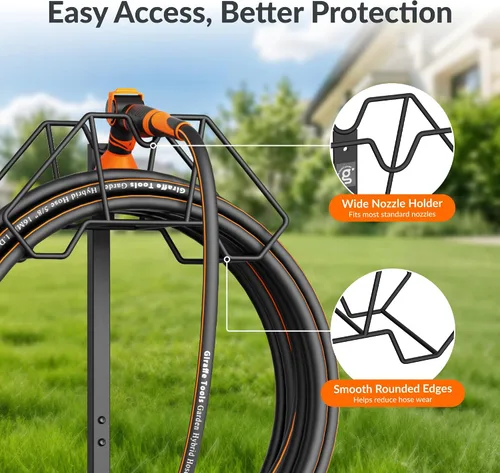 Vista 6 de Giraffe Tools Soporte para manguera de jardín con 4 picos con capacidad