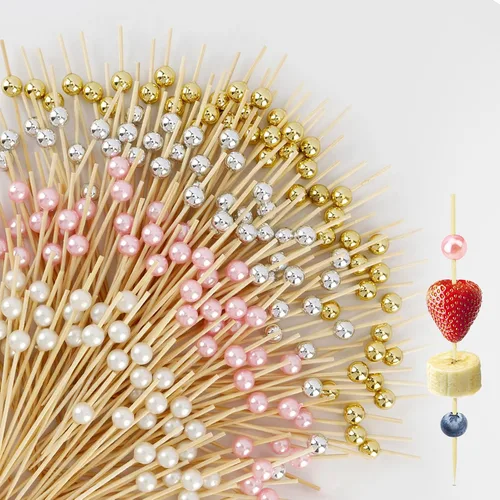 Vista 19 de 100 piezas de palillos de cóctel para bebidas, decoraciones de San Valentín, palillos de dientes elegantes para aperitivos, palillos de dientes