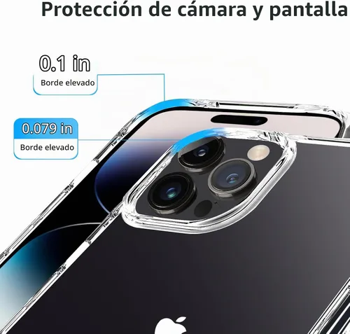 Vista 4 de JJGoo Funda transparente compatible con iPhone 14 Pro, no amarillea, a prueba de golpes, para 14 Pro, delgada, antiarañazos, carcasa protectora