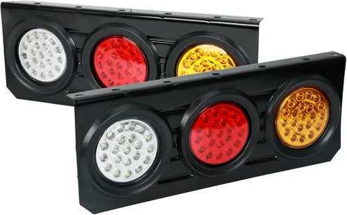 Vista 8 de BLACKHORSE-RACING Kit de 2 piezas de luces traseras LED para remolque, 40 LED, impermeables, señal de giro, freno, marcha atrás, luces LED traseras