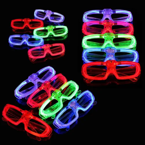 Vista 7 de Paquete de 20 lentes LED que brillan en la oscuridad, suministros de fiesta, lentes iluminados para niños y adultos, cumpleaños, vacaciones