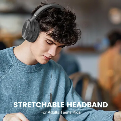 Vista 4 de Cowyawn Auriculares USB C con cable, auriculares USB C con cable con micrófono, control de volumen, sonido estéreo HD, auriculares USB tipo C Negro