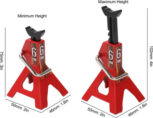 Vista 4 de Gato de elevación de vehículo a control remoto - Simulación de coche RC escala 1/10 Jack Stands Universal Ajustable Mini Jack Stand para 1/10 RC