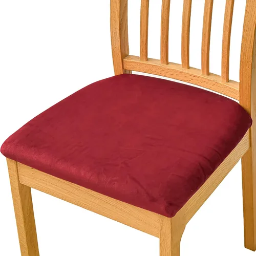 Vista 21 de Fundas elásticas de terciopelo para asiento de silla de comedor, 2 piezas, fundas protectoras de asiento suaves para sillas de comedor, fundas Negro