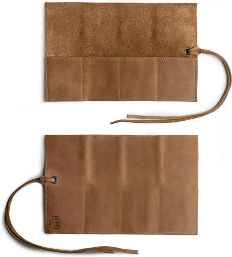 Vista 3 de Hide & Drink, Organizador de rollos de reloj de cuero hecho a mano de cuero de grano completo, con capacidad para hasta 4 relojes, fácil de llevar