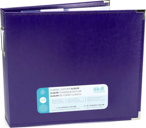 Vista 20 de We R Memory Keepers Álbum de fotos de 12x12 Aqua, Protege recuerdos y fotos, Piel sintética suave y libre de ácidos, Etiqueta decorativa elegante