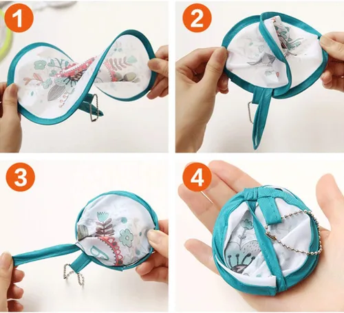 Vista 6 de NUOBESTY Ventilador plegable de mano redondo de estilo japonés, ideal para decoración de bodas, cumpleaños, 4 piezas