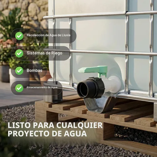 Vista 6 de IBC - Adaptador de mano, S60x6 de rosca gruesa de 2.3 pulgadas a NPT de 2 negro (1 unidad)