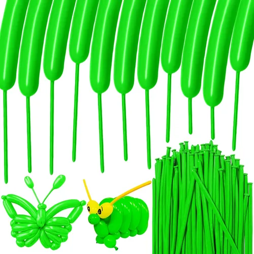 Vista 17 de 100Pcs Globos Negros 260, Globos Largos para Atar Arco de Globos, Globos Largos y Finos para Torcer Globos de Animales, Globos para Cumpleaños