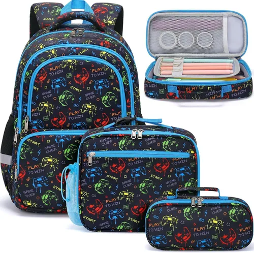 Vista 16 de Fimibuke - Mochila escolar impermeable para niñas y niños, 3 unidades Camiones de construcción A1.yellow