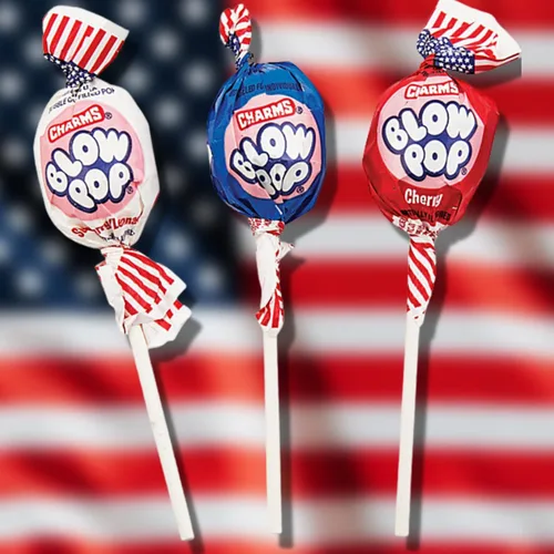 Vista 4 de Patriotic USA Charms Blow Pops: bolsa de 14 piezas