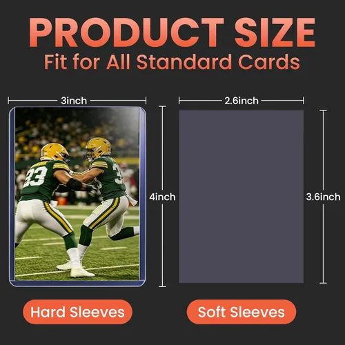 Vista 2 de 200 fundas para tarjetas de plástico duro, 3 x 4 pulgadas para tarjetas, tarjeteros de béisbol, protectores de tarjetas coleccionables para tarjetas