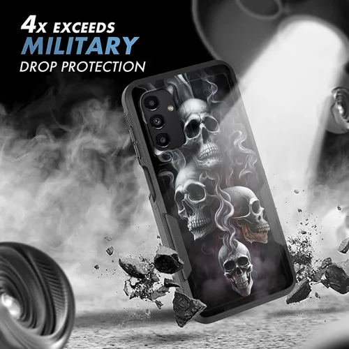 Vista 399 de Funda para Galaxy A14 5G, resistente de doble capa híbrida de policarbonato duro, goma suave, a prueba de golpes, funda protectora resistente