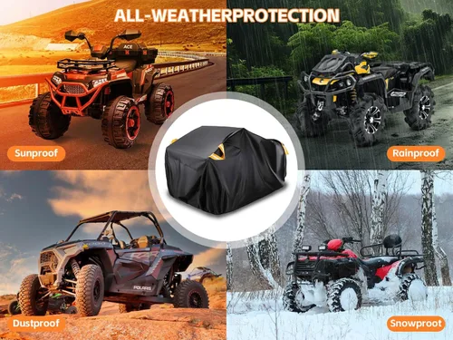 Vista 3 de Cubierta resistente para ATV 600D Oxford impermeable, protección UV para 4 ruedas/quad, protección para todo tipo de clima al aire libre