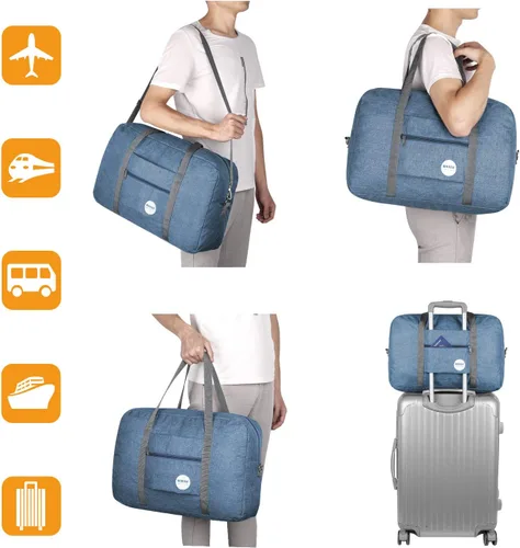 Vista 7 de WANDF Bolsa de viaje para artículos personales de Spirit Airlines de 18 x 14 x 8 pulgadas, bolsa de viaje debajo del asiento, equipaje de mano