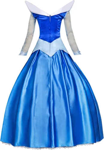 Vista 4 de Angelaicos Vestido de princesa de satén para mujer, disfraz de cosplay de Halloween