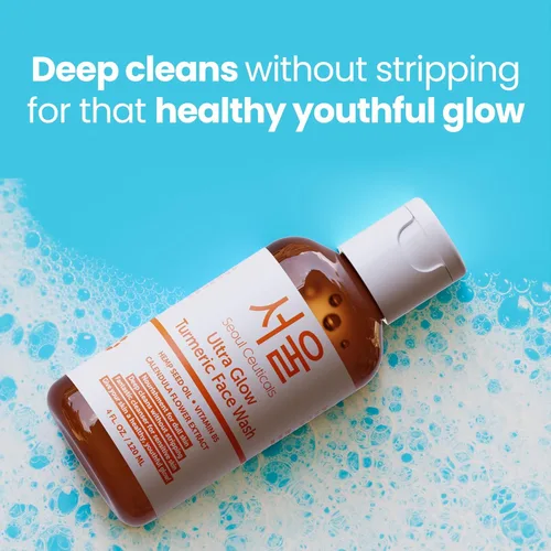 Vista 7 de SeoulCeuticals Limpiador facial de cúrcuma coreana, vegano, sin crueldad, limpiador facial coreano para el cuidado de la piel - K Beauty Cuidado
