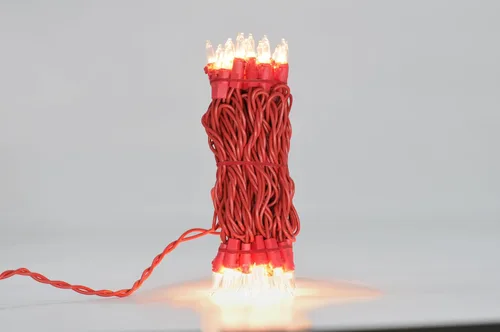 Vista 6 de Brite Star 50 Lt Designer Series Mini luces, transparente, cable rojo Alambre rojo transparente (50 Lt)