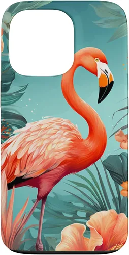 Vista 11 de Tropical Pink Flamingo Teal Orange Wildflower Palm Leaves Case for iPhone 17