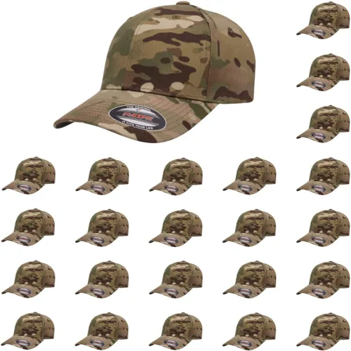 Vista 73 de Gorra de béisbol Flexfit Wooly Combed Premium de 6 paneles estructurada Ajuste elástico Paquete al por mayor disponible Negro