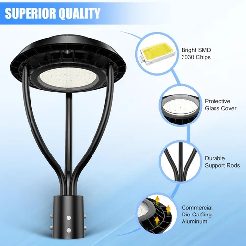 Vista 6 de Luz LED de poste superior de 60 W con fotocélula, 60 W, 48 W, 36 W, ajustable, 8400 lúmenes, CCT ajustable 3000/4000/5000K, luces de poste al aire