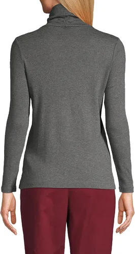 Vista 12 de Lands' End Supima - Suéter de cuello alto y mangas largas para mujer