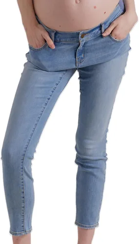 Vista 8 de HATCH Jeans de mezclilla ajustados para maternidad, tiro bajo, corte ajustado y diseño debajo del vientre para embarazo y más allá, entrepierna