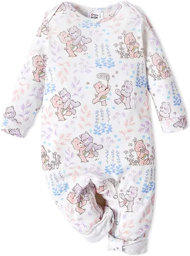 Vista 2 de AdoraCute by PatPat Care Bears - Conjunto de 3 mamelucos de algodón unisex de manga larga para bebé