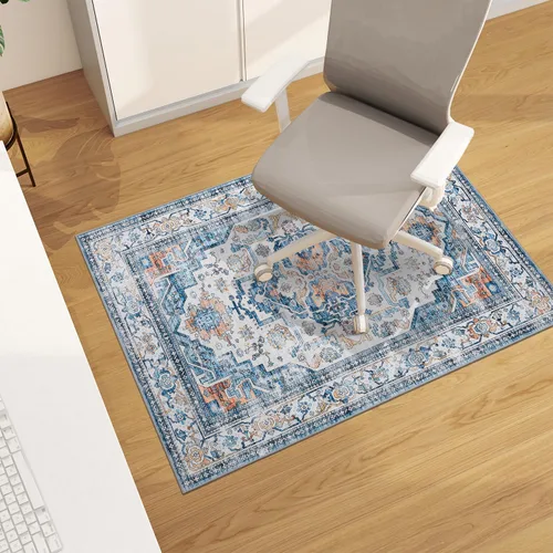 Vista 11 de Tapete para silla de oficina para suelo de madera dura, 48"x36" tapete protector de escritorio de computadora de fácil deslizamiento para silla Hoja