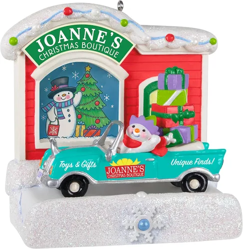 Vista 8 de Hallmark Keepsake Adorno navideño colgante 2023, colección Happy Holiday Parade Anita's Pet Shop musical con luz, regalos para ella