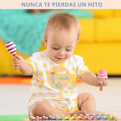 Vista 5 de RubyRoo Baby Calcomanías de hitos – Calcomanías mensuales para niña – Paquete de 28 – Incluye 12 hitos mensuales, 1er año y primeras vacaciones