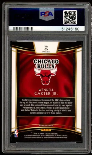 Vista 2 de Wendell Carter Jr. Rookie Card 2019-20 Panini Select Scope Prizm #65 PSA 9