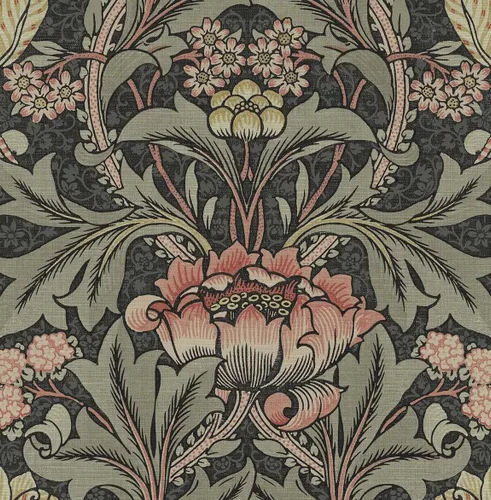 Vista 10 de NextWall Acanthus Papel pintado floral de pelar y pegar (denim y salvia)