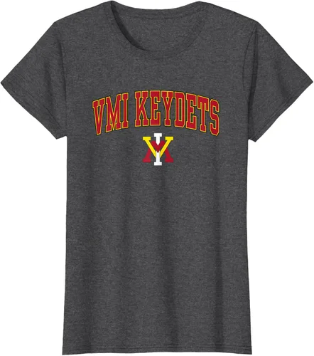 Vista 4 de Camiseta con licencia oficial de VMI Keydets Arch Over, Blanco