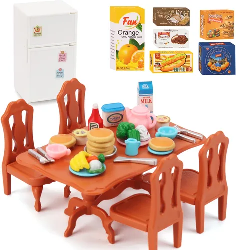 Vista 7 de Juego de muebles para casa de muñecas para niños, juguetes en miniatura