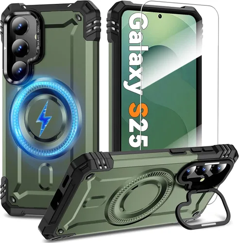 Vista 22 de Funda magnética para Samsung Galaxy S25+ Plus/Galaxy S24+ Plus [Soporte de anillo de cámara integrado] [Protector de pantalla]