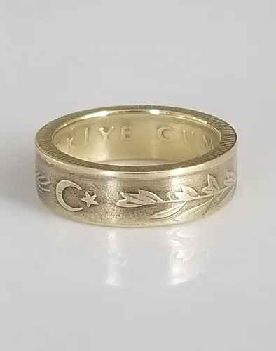 Vista 4 de Turkey Coin Ring Turkey 500 Lira Ring Handmade Ring Travel Gift Unique Gift
