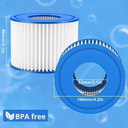 Vista 3 de Paquete de 12 filtros tipo VI. Cartucho de repuesto para filtro de bañera de hidromasaje y spa. Compatible con Coleman SaluSpa 90353E, 58323E