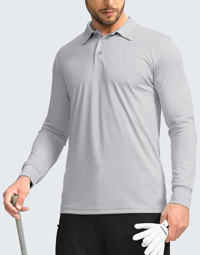 Vista 5 de Camisa polo de manga larga para hombre, ligera, protección solar UPF 50+, camisas geniales para hombres, trabajo, pesca, al aire libre
