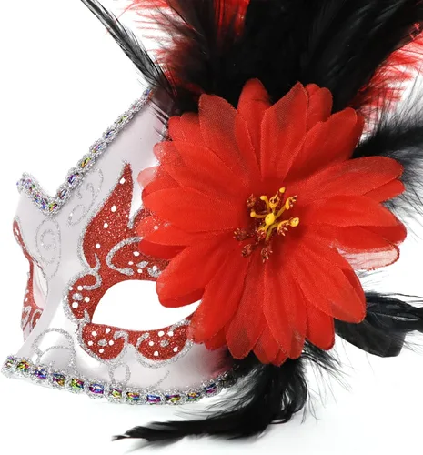 Vista 7 de Coddsmz Máscara de mascarada estilo veneciano con diamantes de imitación de cristal, vestido de princesa
