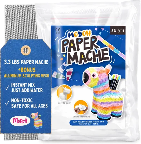 Vista 10 de MODOH Arcilla de papel maché, paquete de 2 (17.64 oz en total), solo agrega Gris