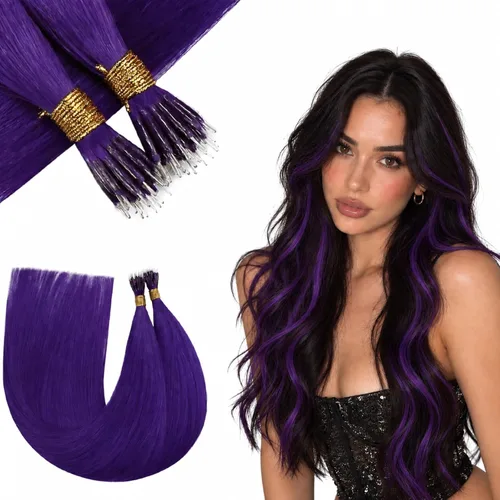 Vista 26 de RUNATURE K Tip - Extensiones de cabello humano real, ombré, pelo corto