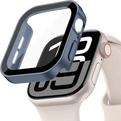 Vista 51 de Protección de Pantalla EIHAIHIS para Apple Watch Funda Serie 11 10 9 SE 8 7 6 5 4 40mm 44mm 41mm 45mm 42mm 46mm Vidrio Templado Impermeable PC