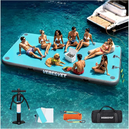 Vista 8 de Plataforma flotante inflable del muelle con la escalera suave Gris claro+negro