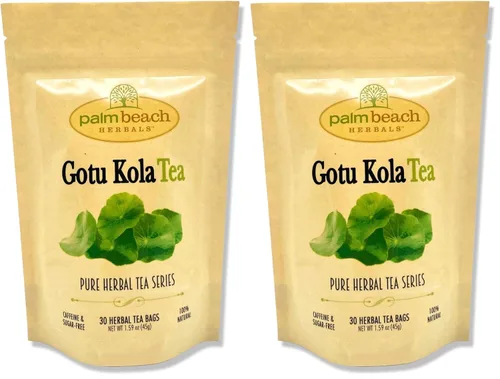 Vista 4 de Gotu Kola Tea - Serie de té de hierbas puro de Palm Beach Herbals (30 bolsas de té) 100% natural