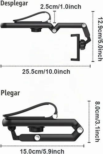 Vista 3 de Soporte giratorio y retráctil para teléfono para automóvil, multifunción con rotación de 1080°, soporte universal para teléfono celular, clip