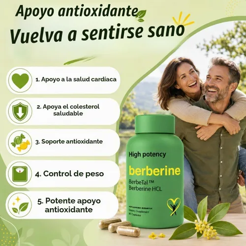 Vista 2 de Advanced Bionetix Suplemento de berberina micronizada de biodisponibilidad avanzada de 1500 mg All Natural w/BerbeTal™ Support. 90 cápsulas totales