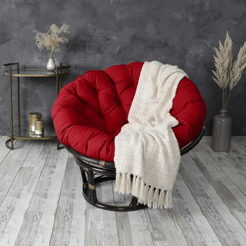 Vista 14 de Sorra Home - Cojín con mechones Papasan - Cojín redondo cómodo para silla Bucket & Moon - Cojín de piso con espuma suave para muebles