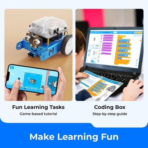 Vista 3 de Makeblock Kit de robot mBot con caja de codificación de arañazos + paquete de complemento de robot servo